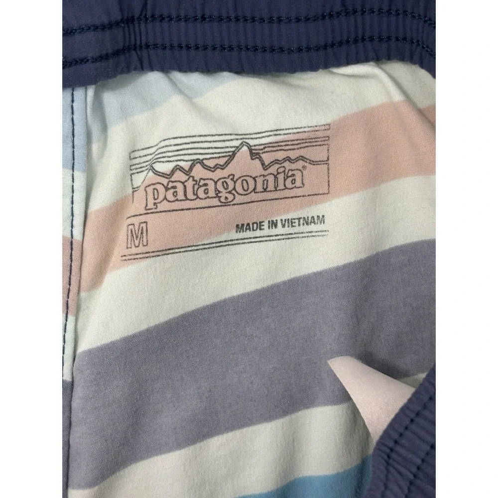 Patagonia Stretch Wavefarer Volley Shorts Mens M Blue Stripe Swim Trunks 5